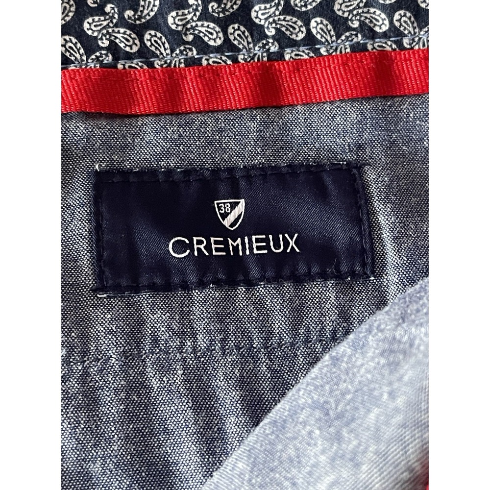 Cremieux Chino Flat Front Cotton Pants Blue Check 38W x 30L - Picture 7 of 8